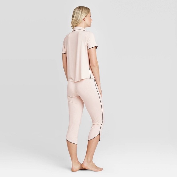 Stars Above Beautifully Soft Notch Collar Cropped Pajama Set - Picture 3 of 3